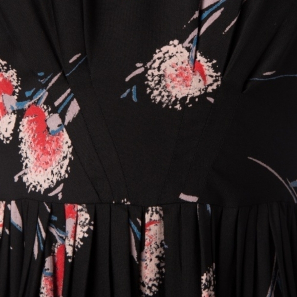 Emily& Fin Heather Retro Pom Pom Gloral A Line Semi Tailored Dress Size 8 - Picture 11 of 12